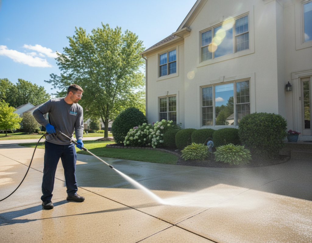 Pressure Washing Lewis Center for Storefronts